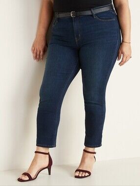 Old Navy Mid Rise Power Slim Straight Jeans Dark Wash Women's Size 20 NWT